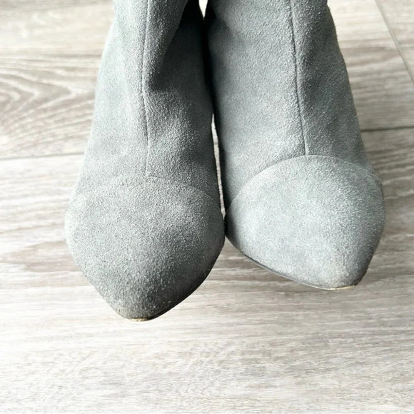 STEVE MADDEN Pilar Gray Suede Fold  Over Heeled Boots - Picture 5 of 14